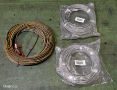3x wire rope winch cables