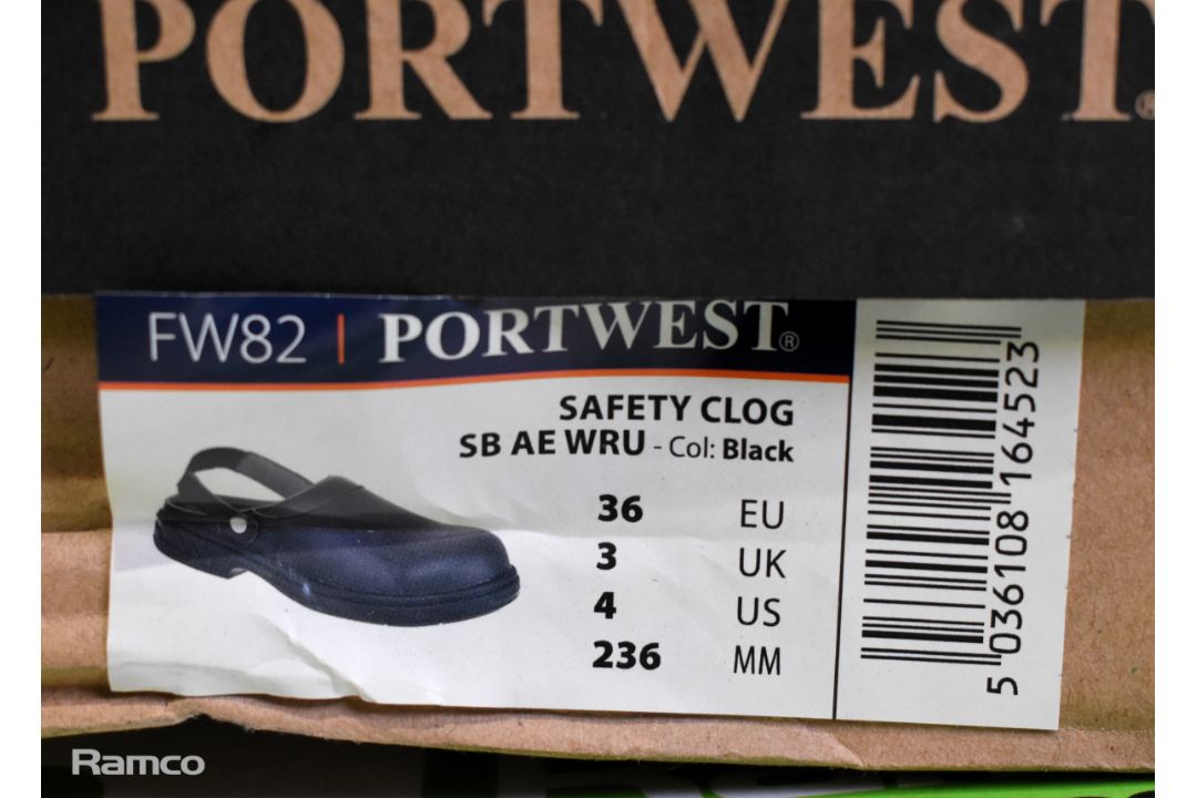 2x pairs of Portwest FW82 safety clogs - UK 3 - Image 4 of 5