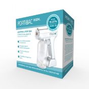 8x Portibac hand sanitiser spray guns with carry case - 800ml - silver