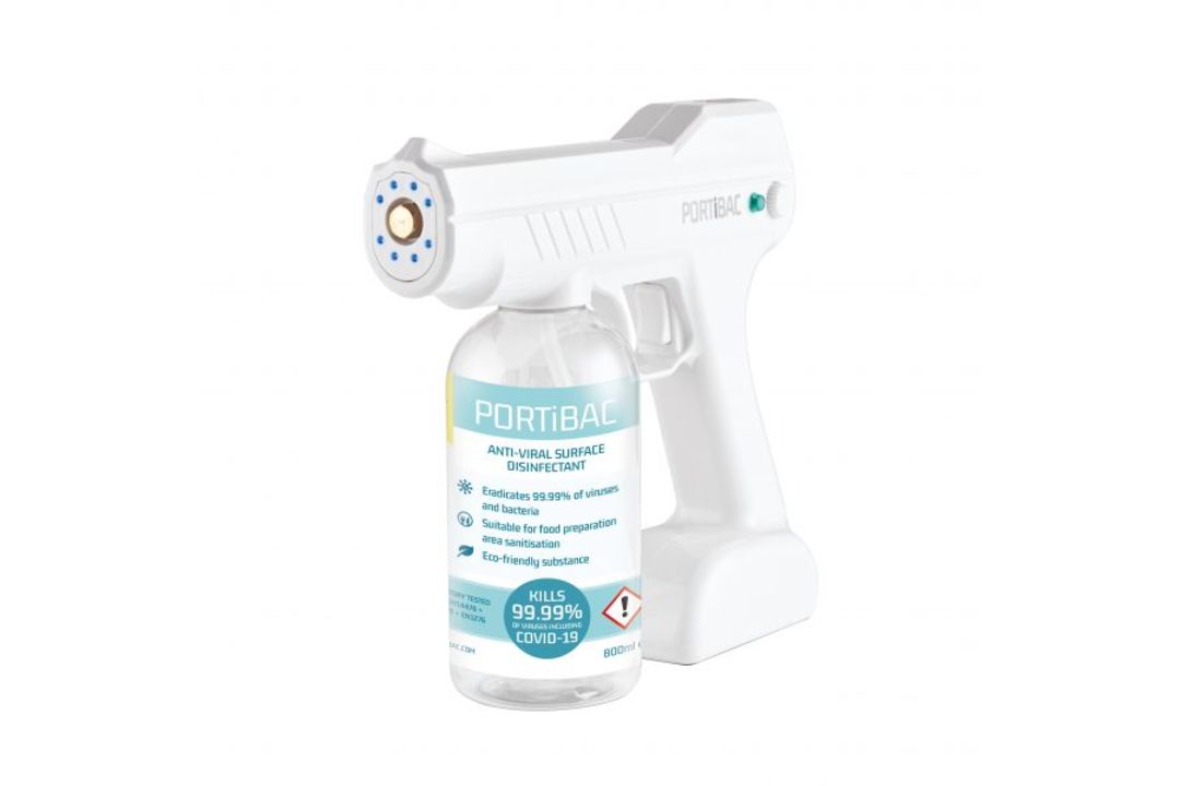 8x Portibac hand sanitiser spray guns with carry case - 800ml - white - Image 1 of 4