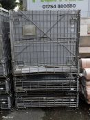 3x stackable folding pallet cages - W 1130 x D 1000 x H 1200mm