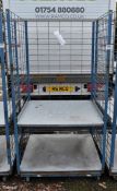 Blue mobile storage cage - L 940 x W 940 x H 1800mm
