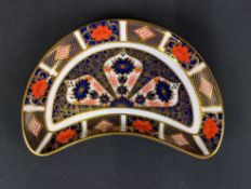 Royal Crown Derby crescent shaped dish - 1128 XLIX