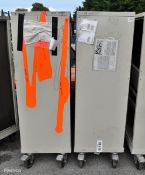 2x Elite mobile maintenance tool cabinets - L 1250 x W 550 x H 1650mm - DAMAGED