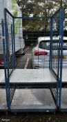 Blue mobile storage cage - L 940 x W 940 x H 1960mm