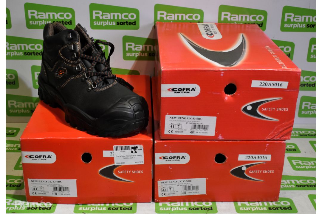 3x pairs of Cofra New Reno black safety boots - UK 7 - Image 6 of 6