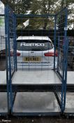 Blue mobile storage cage - L 940 x W 940 x H 1960mm