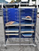 Craven double column 24 shelf tray clearing trolley - W 1170 x D 590 x H 1560mm