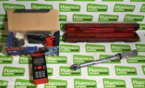 Snap-on QJR2100E 3/8in drive torque wrench & Bosch DLE 150 Professional digital laser