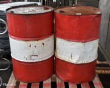 2x Steel drums - diameter: 580mm - height: 880mm