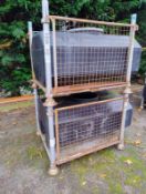2x 680L water bowser tanks & 2x metal restraint frames - W 1630 x D 960 x H 1170mm