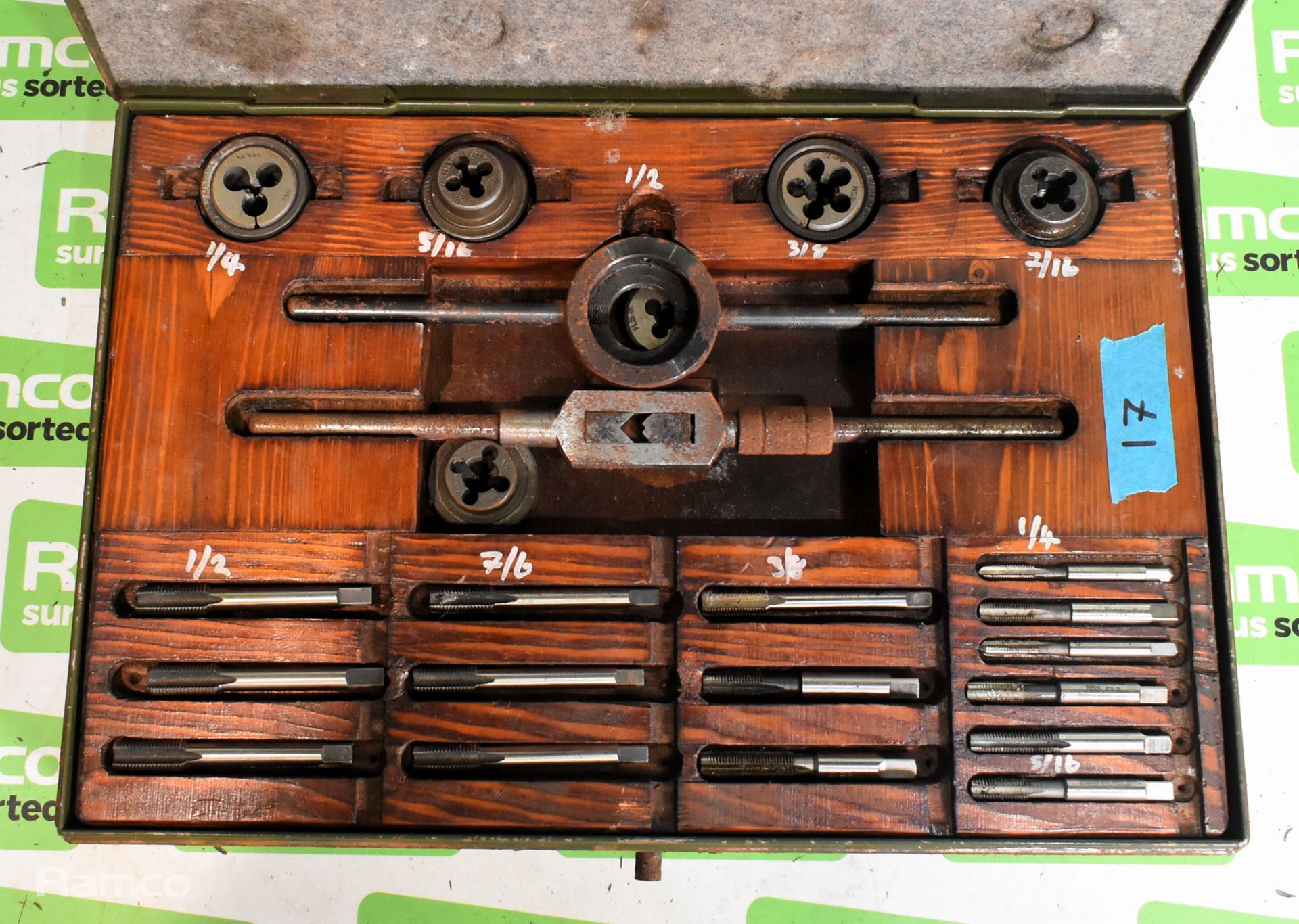 3x Imperial UNF/UNC tap and die sets in metal storage cases -see description for full details - Image 8 of 15