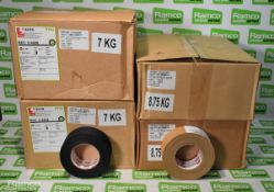 32x rolls of Scapa 3370 black cloth tape & 30x rolls of Scapa H1ATS tan pressure sensitive tape