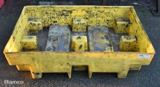 Plastic two drum spill pallet - W 1230 x D 840 x H 345mm - NO GRID PLATFORM