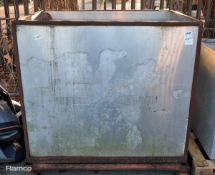 Galvanised liquid storage tank with hoses - W 1235 x D 1080 x H 1200mm