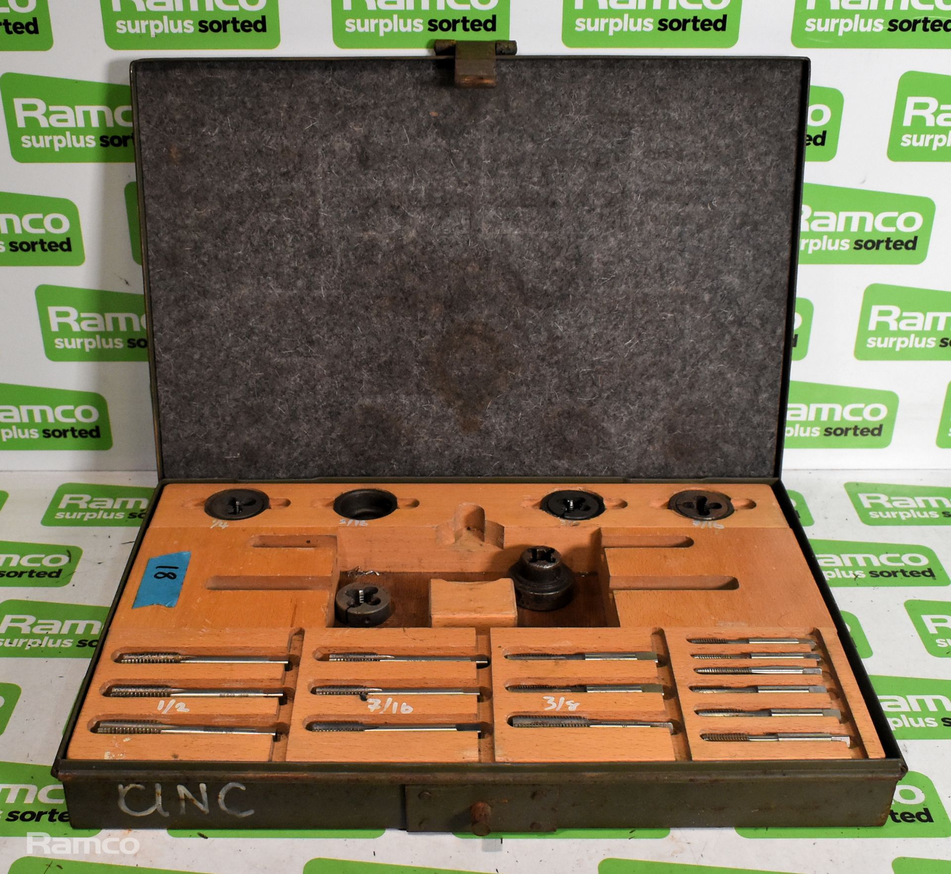 3x Imperial UNF/UNC tap and die sets in metal storage cases -see description for full details - Image 12 of 15