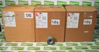 3x boxes of Scapa 3302 olive green adhesive uncoated cotton cloth tape - 96 per box