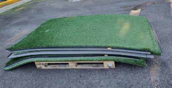 5x Nexxfield green artificial grass panels with shock foam panel with hook & loop fastening system