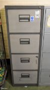 4 drawer filing cabinet - unlocked, no keys - W 470 x D 620 x H 1330mm