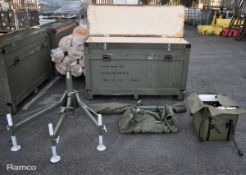 Clark Masts Teksam HXM5/1 lighting mast kit in wooden storage box - W 1470 x D 465 x H 900mm