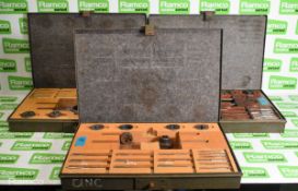 3x Imperial UNF/UNC tap and die sets in metal storage cases -see description for full details