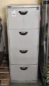 4 drawer filing cabinet - with keys - W 470 x D 620 x H 1330mm
