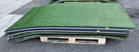 6x Nexxfield green artificial grass panels with shock foam panel with hook & loop fastening system