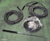 1x pressure washer lance & 4x pressure washer hoses - mixed sizes