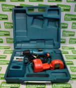 Makita 8411D cordless hammer drill with charger, 2x 12V batteries & case