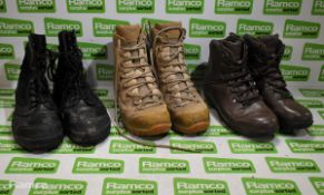 100x pairs of Grade 2 Various combat boots - may include - Magnum, YDS, Haix - mixed sizes