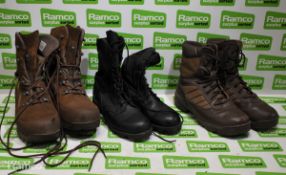 100x pairs of Grade 2 Various combat boots - may include - Magnum, YDS, Haix - mixed sizes