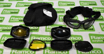 ESS V12 goggles with 2x replacement lenses and pouch