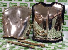 British Royal Guard Cuirass - front and back section with 2 joining braces - minor dents
