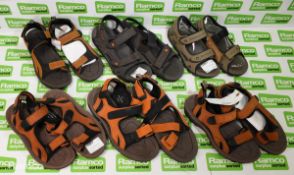 3x pairs of Hi-Tec sandals - mixed sizes, 3x pairs of British Forces generic sandals - mixed sizes