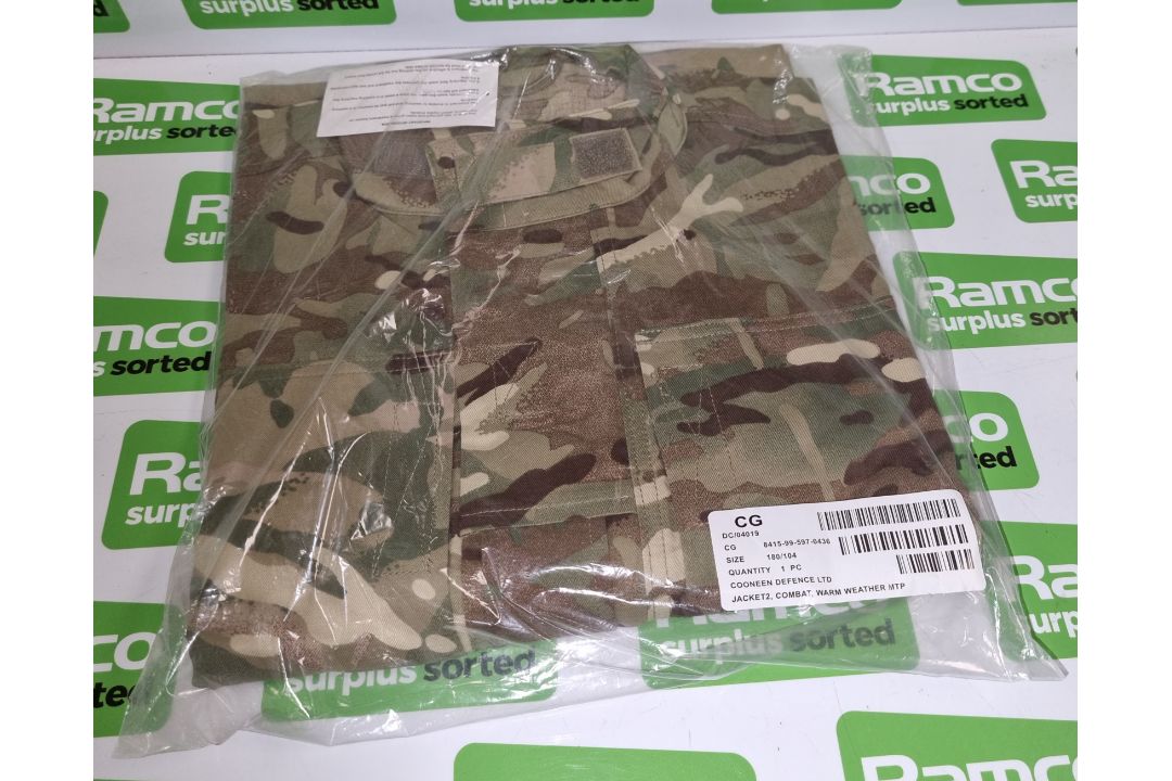 8x British Army MTP combat jacket 2 warm weather MTP - size 180/104 - Image 2 of 3