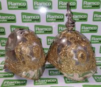2x Queens Own Royal Glasgow Yeomanry helmets - heavily damaged see pictures