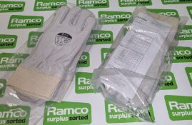 48x pairs of Polyco Granite 5 delta heavy duty leather gloves