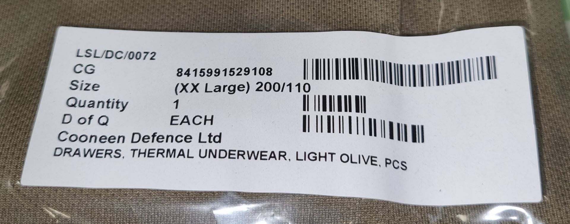 20x British Forces thermal underwear - Light Olive - XXL 200/110 - Image 3 of 3