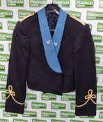 Band dress jacket - short back - blue collar - unknown size / no size label
