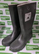 4x pairs of Etche Securite rubber knee boots - Green / Black - size 4 1/2
