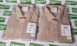 17x British Army long sleeved shirts - Fawn - see description for details