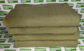 4x British Forces Blanket - Green - approx. size 2100mm x 1700mm
