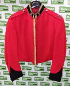 British Forces - Red short dress jacket - Black collar / cuff - unknown size / no label