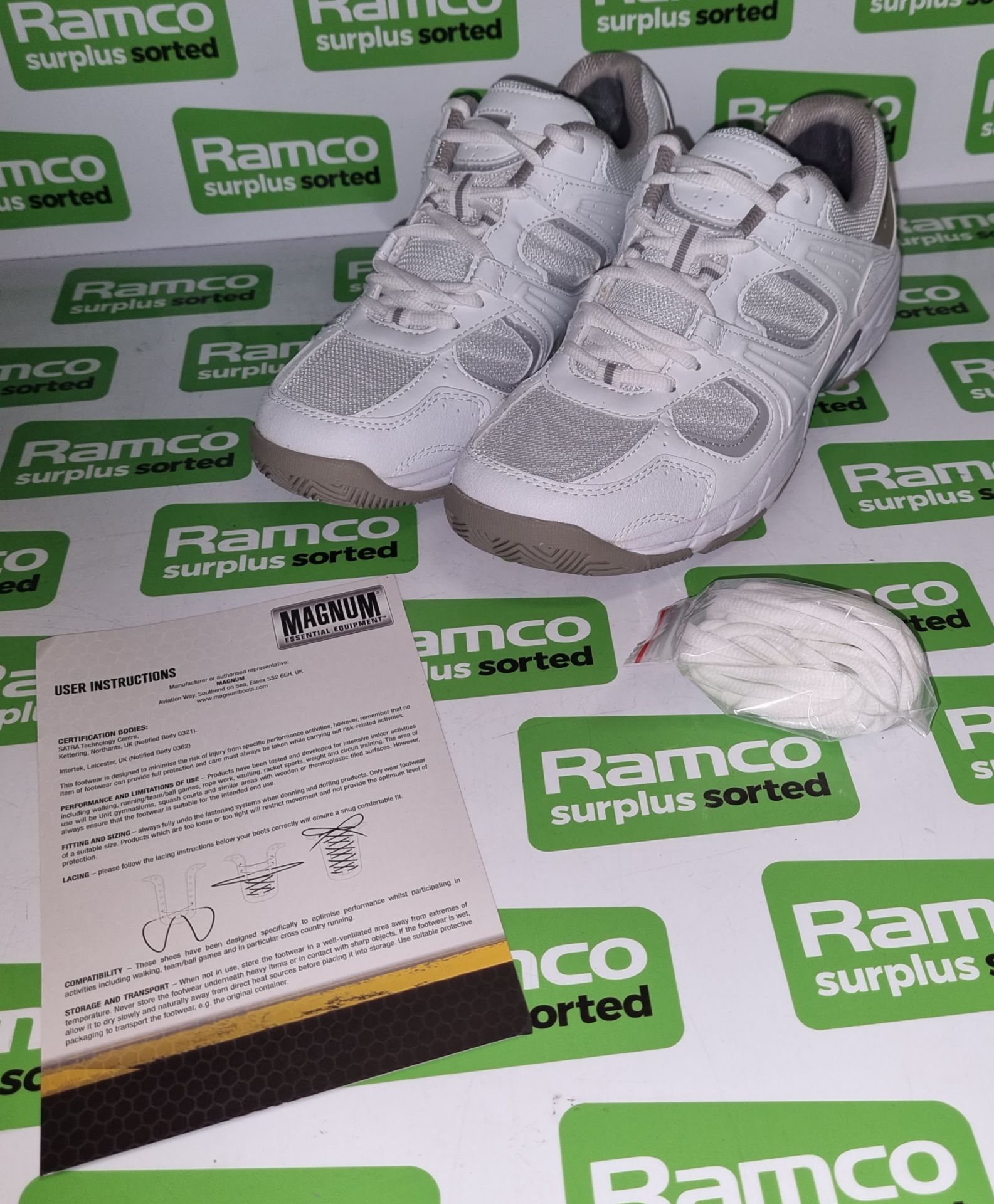 2x pairs of Magnum indoor trainers - White - size 7M - Image 2 of 7