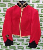British Forces - Red short dress jacket - Black collar / cuff - unknown size / no label
