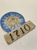 Property of the late Countess Haig, a reproduction Salop Iron cast Sun Insurance wall plaque with