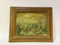 Torquil.J Macleod (Scottish 1933-2002), A weed and corn view, oil on canvas, signed bottom left in a