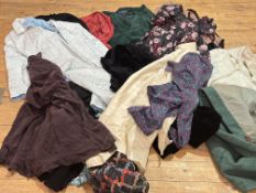 Property of the late Countess Haig, a collection of Vintage clothing to include green suede
