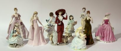 A collection of Coalport bone China figurines comprising, 