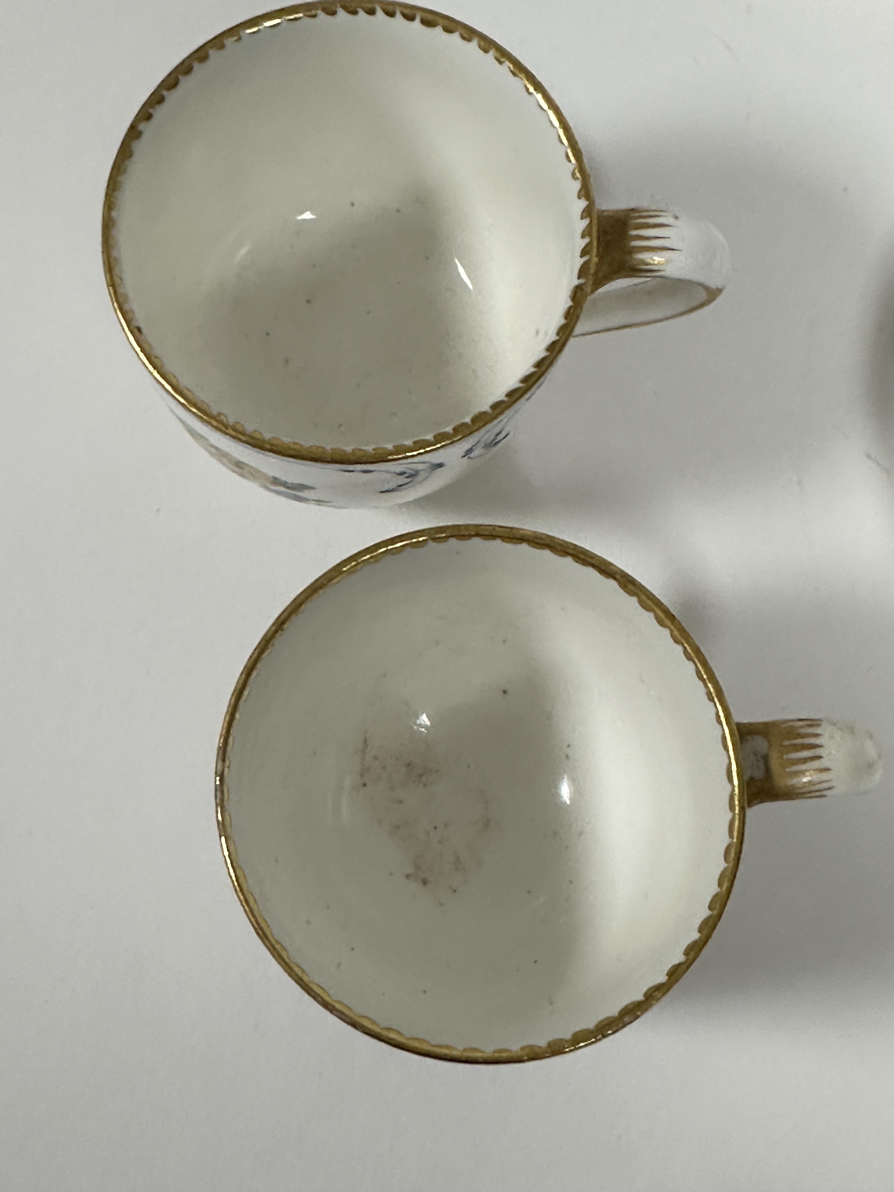 Property of the late Countess Haig, a late 19thc Sevres style set of four porcelain tea cups and - Image 4 of 5